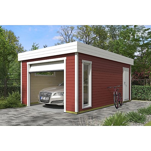 Lasita Garage Bahamas 2 mit Sektionaltor 360 cm x 540 cm Schwedenrot günstig online kaufen