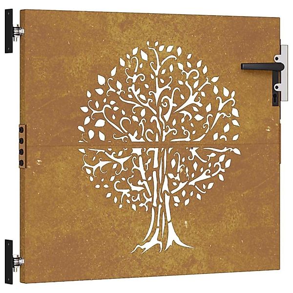 vidaXL Gartentor 85x75 cm Cortenstahl Baum-Design 153208 günstig online kaufen