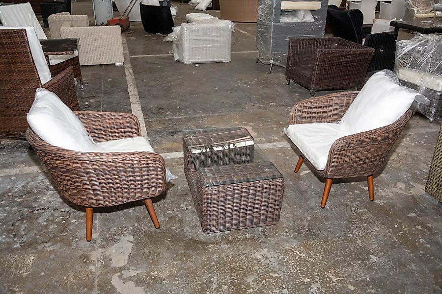 #HBM 2738: 2er Set Sessel Ameland mit Tisch Moss 5mm-braun-meliert günstig online kaufen