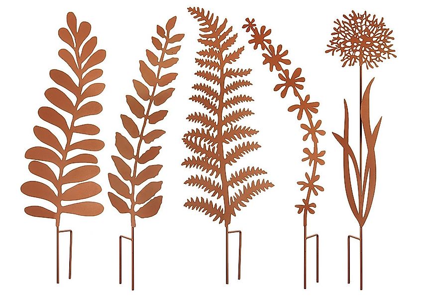 Kobolo Gartenstecker Dekostecker GRESS in Rostoptik 5er Set (1 Set, 5-St., günstig online kaufen