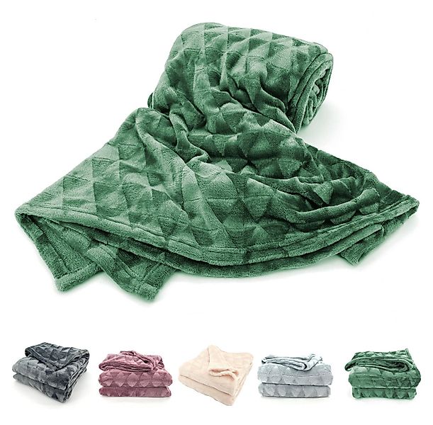 Wohndecke Soft Flanell Kuscheldecke Triangel Raute Sofadecke, heimtexland, günstig online kaufen