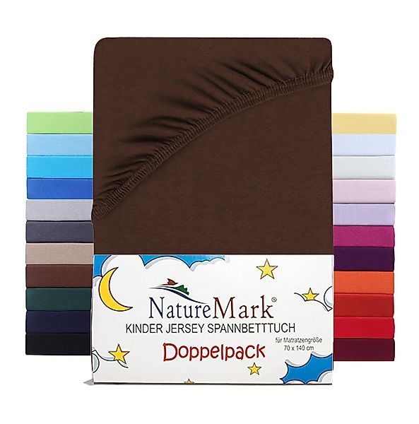 NatureMark Spannbettlaken Jersey Spannbetttuch, 100% Baumwolle, Gummizug: r günstig online kaufen