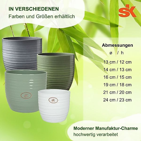 Heimwerkercenter Übertopf SK - Soendgen Keramikübertopf Serie Bergamo ø13 c günstig online kaufen