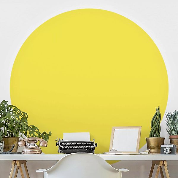 Runde Unitapete selbstklebend Colour Lemon Yellow günstig online kaufen