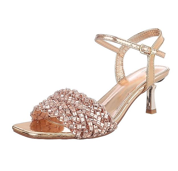 Ital-Design Elegante Damen Sandalen mit Strass-Details für Festlichkeiten S günstig online kaufen