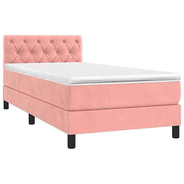 vidaXL Boxspringbett mit Matratze & LED Rosa 80x200 cm Samt 3134554 günstig online kaufen