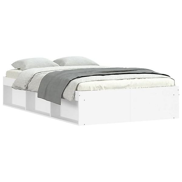 vidaXL Bettgestell Bettgestell Weiß 120x200 cm Bett Bettgestell mit Regal U günstig online kaufen