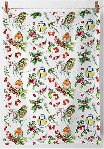 Ambiente® Geschirrtuch Birds in winter, (2-tlg., günstig online kaufen