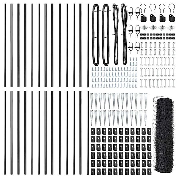 vidaXL Zaunpfosten Grau 50 x 1 m 50 mm Mesh Stahl und PVC 3353274 günstig online kaufen