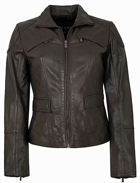 Jilani Lederjacke Zelie Jilani - Damen Lederjacke Lammnappa dunkelbraun günstig online kaufen