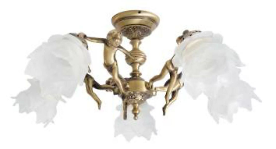 Deckenlampe Messing 5-flmg in Bronze Putti günstig online kaufen