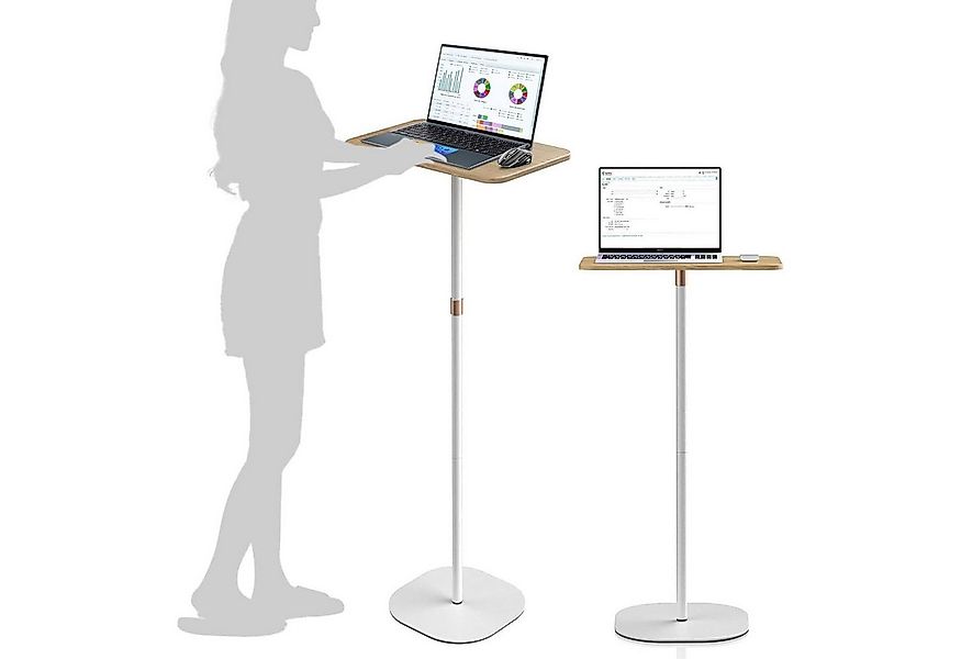 LuxusKollektion Stehpult Stehpult Höhenverstellbar 46-120 cm Weiß Computert günstig online kaufen