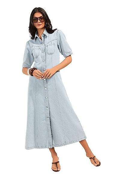 Friends Like These Jeanskleid Friends Like These Denim-Midaxi-Hemdblusenkle günstig online kaufen