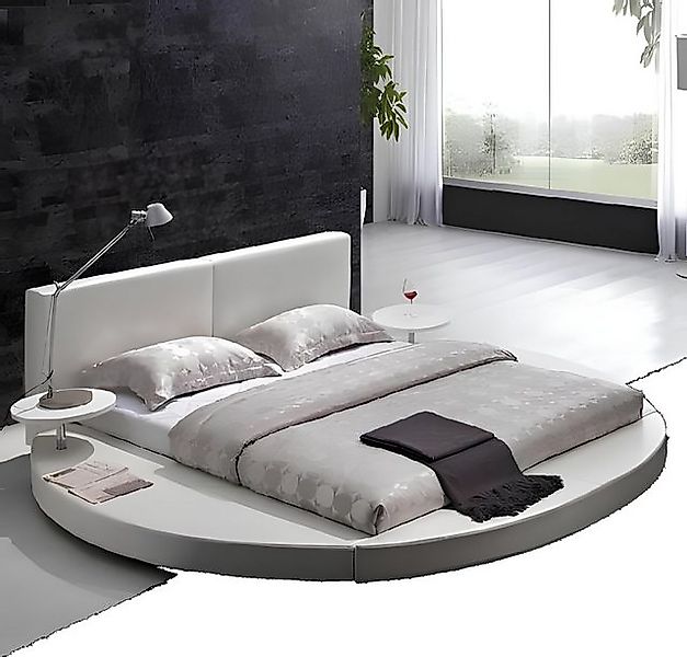 JVmoebel Bett Bett Schlafzimmer Weiß Designer Rund Komplett Doppelbett Hote günstig online kaufen