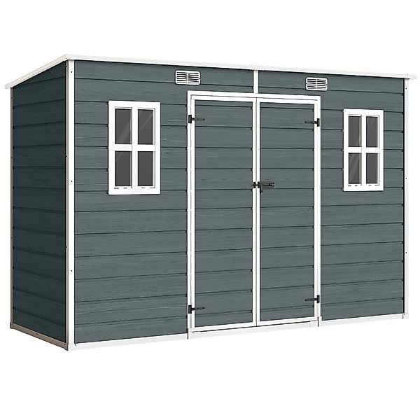Outsunny Gerätehaus 3,2m², Geräteschuppen mit Pultdach, 303x123x197cm, Kuns günstig online kaufen