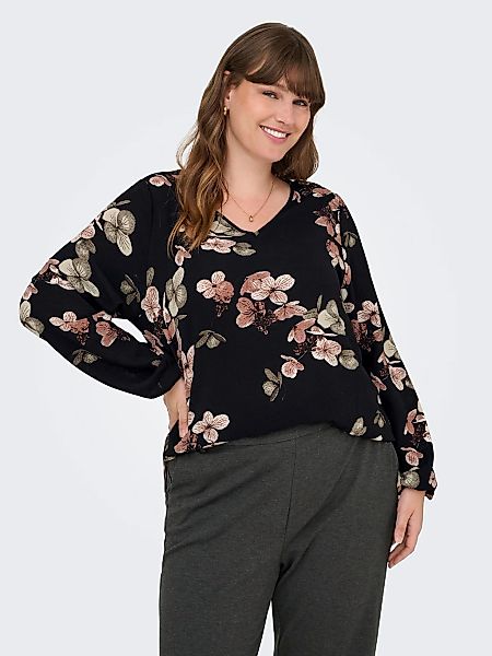 ONLY CARMAKOMA Blusenshirt "CARVICA LIFE L/S V-NECK TOP WVN NOOS" günstig online kaufen