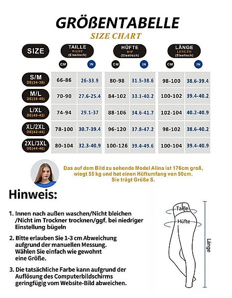 Jepo Leggings Elastische Damenhose Thermoleggings warm Fit Navy-2XL/3XL Beq günstig online kaufen