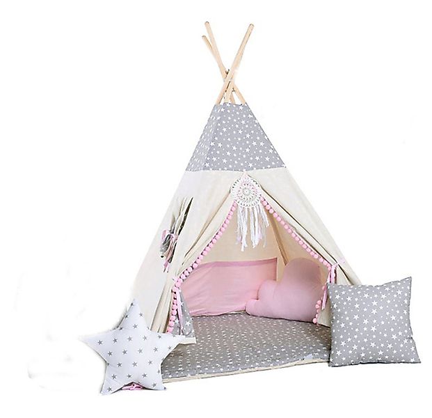 Rainbow Kids Tipi-Zelt Wolf Stern Rosa, günstig online kaufen
