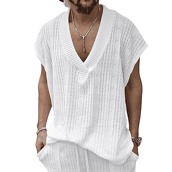 YRIIOMO T-Shirt Herren Strickweste mit Jacquard günstig online kaufen