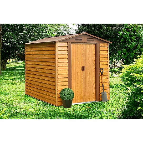 Pergart Gerätehaus Frankfurt II 86 Holzoptik 236 cm x 195 cm x 209 cm günstig online kaufen