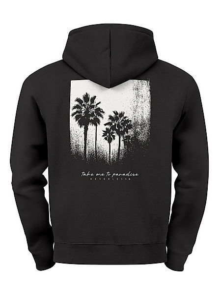 Neverless Hoodie Herren Hoodie Backprint Take Me to Paradise, Schwarzweiß P günstig online kaufen
