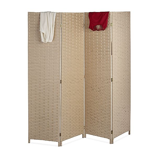 relaxdays Paravent Raumteiler 4 teilig, braun günstig online kaufen