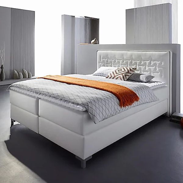 INOSIGN Boxspringbett »Coos«, mit besonderer Steppung im Kopfteil, 3 Matrat günstig online kaufen