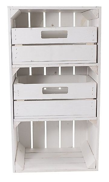 Kistenkolli Altes Land Allzweckkiste Regalkiste "Willi" in weiß mit zwei Sc günstig online kaufen
