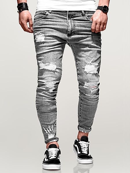 behype Slim-fit-Jeans "Dino", mit tollen Used-Elementen günstig online kaufen