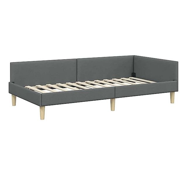 vidaXL Bett Eckbettgestell mit Kopfteil Dunkelgrau 80 x 200 cm Stoff (1-tlg günstig online kaufen