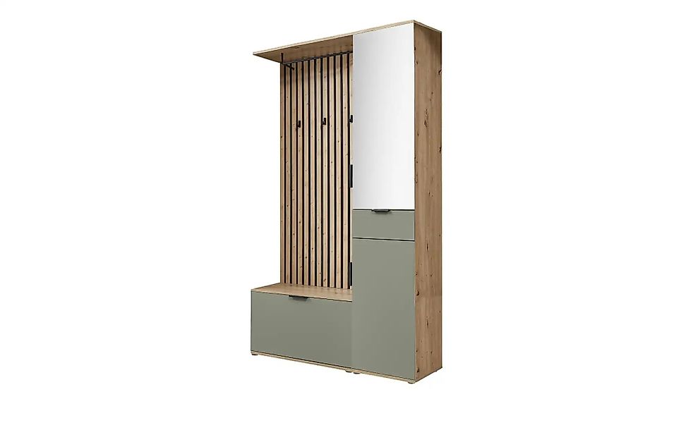 Kompaktgarderobe  Rovereto ¦ grün ¦ Maße (cm): B: 122 H: 195 T: 35.0 Garder günstig online kaufen