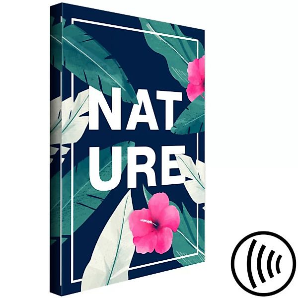 Wandbild Natur in einer Umarmung – botanischer ‘’Nature’’-Schriftzug, tropi günstig online kaufen