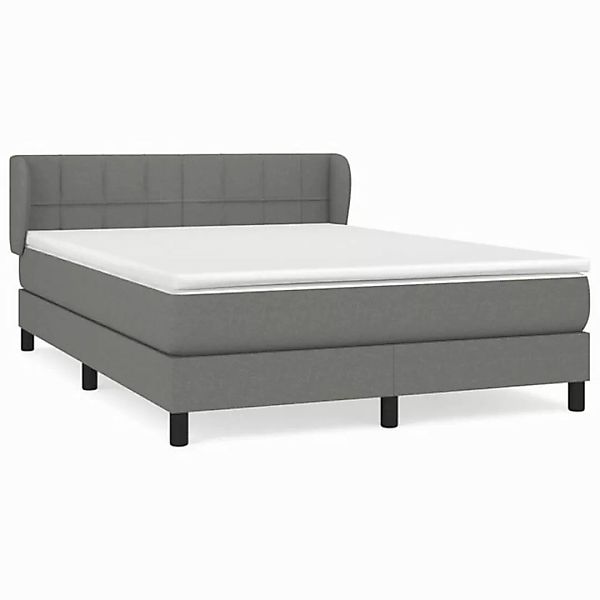 furnicato Bett Boxspringbett mit Matratze Dunkelgrau 140x200 cm Stoff (1-tl günstig online kaufen