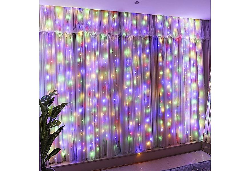 Qualra LED-Lichtervorhang 2Mx2M 192LEDs Lichtervorhang Innen Wasserdicht We günstig online kaufen