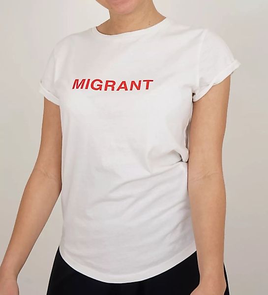 Migrant T-shirt Weiss Aus Bio-baumwolle günstig online kaufen