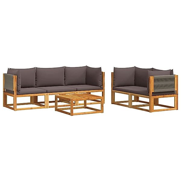 vidaXL Loungesofa 6-tlg. Garten-Sofagarnitur mit Kissen günstig online kaufen