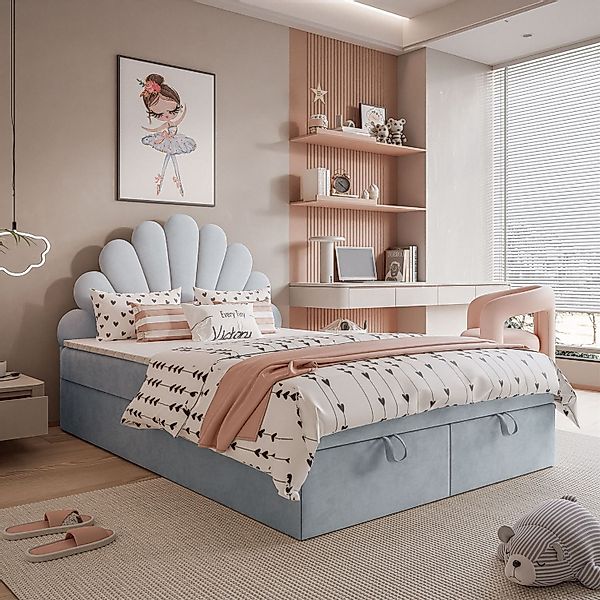 Lookway Boxspringbett ASHLEY Polsterbett mit Muschel-Kopfteil günstig online kaufen