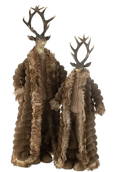 MF Skulptur Dekofigur Hirsch stehend mit Mantel – Braun, 76 cm oder 92cm (1 günstig online kaufen