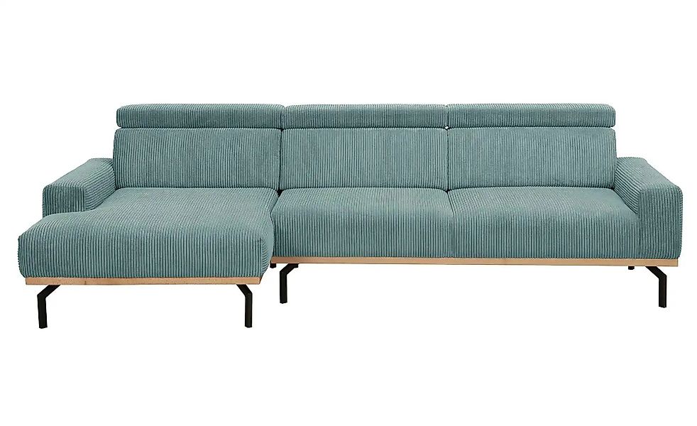 Max Winzer Ecksofa mit Holzsockel  Emmi  ¦ blau ¦ Maße (cm): B: 280 H: 92 P günstig online kaufen