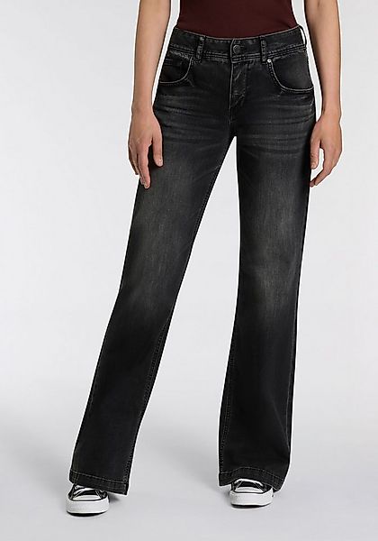 Herrlicher 5-Pocket-Jeans Edna Denim Black Light Flared Fit mit Abnähern günstig online kaufen