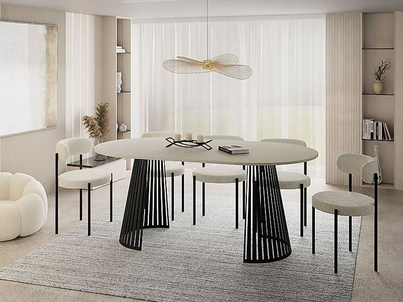 WFL GROUP Esstisch Naro Black (erhältlich in 2 Größen – 100/120 cm, auszieh günstig online kaufen