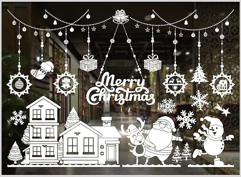 Coonoor Fenstersticker Fensterbilder Weihnachten Selbstklebend, Weihnachtsd günstig online kaufen