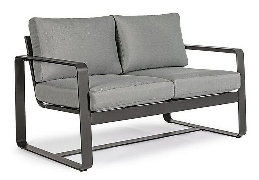 Natur24 Sofa Sofa Merrigan 134x84x78cm Aluminium Grau Sofa Couch Polster günstig online kaufen