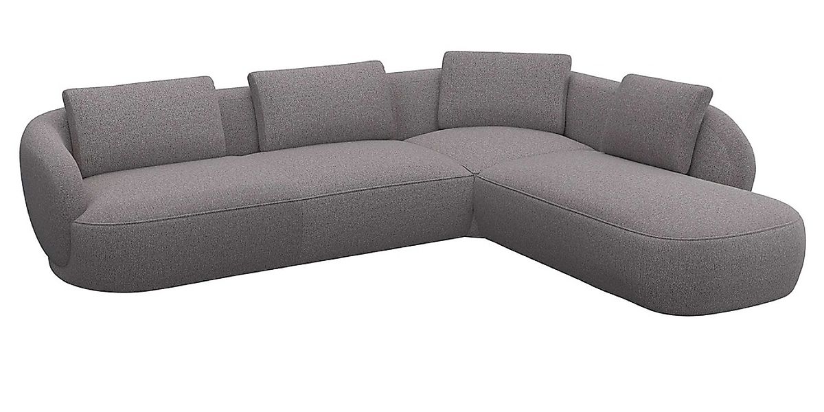 FLEXLUX Ecksofa »Torino, rund, L-Form, Sofa-Ecke mit Ottomane«, Modernes, o günstig online kaufen