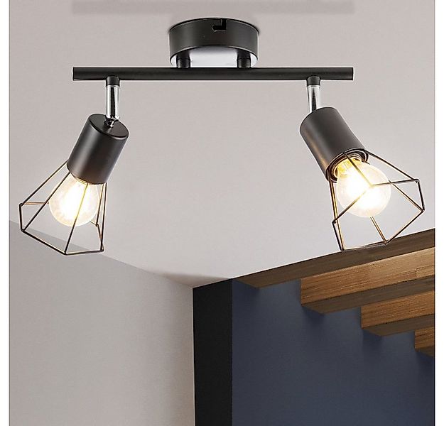 NOWA Deckenspot, Leuchtmittel nicht inklusive, Retro Deckenlampe Käfig Deck günstig online kaufen