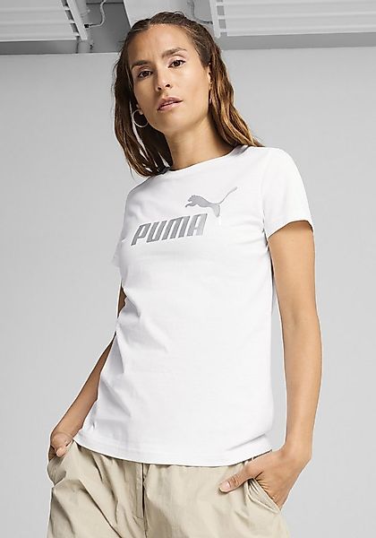 PUMA T-Shirt ESS NO. 1 LOGO METALLIC TEE Regular Fit, Kurzarm, Rundhalsauss günstig online kaufen