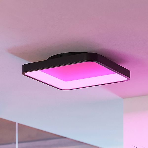 EGLO connect Smart-LED-Deckenlampe Loretello-Z,eckig,schwarz günstig online kaufen