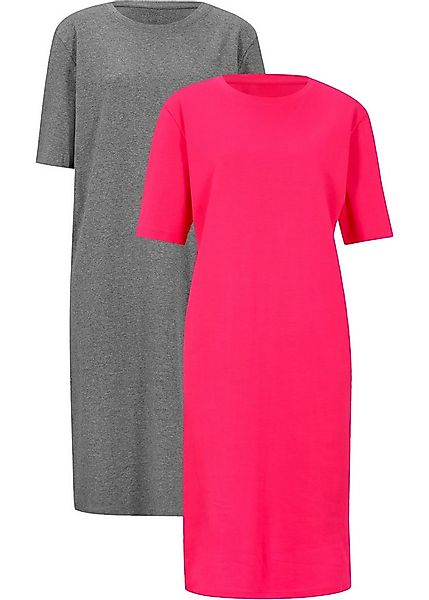 bonprix Shirtkleid (Packung, 2-tlg., 2) für Alltag, mit Rundhalsausschnitt, günstig online kaufen