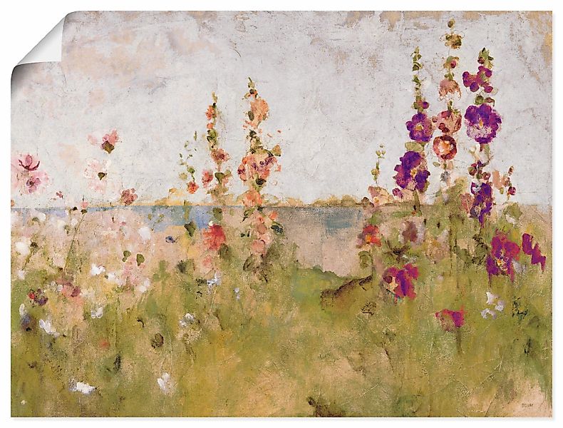 Artland Wandbild "Stockrosen am Meer", Blumen, (1 St.), als Leinwandbild, P günstig online kaufen