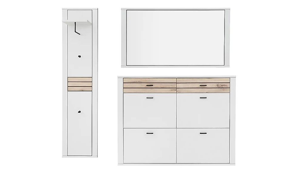 Garderobenkombination 3 teilig Octave ¦ weiß ¦ Maße (cm): B: 187 H: 183 T: günstig online kaufen